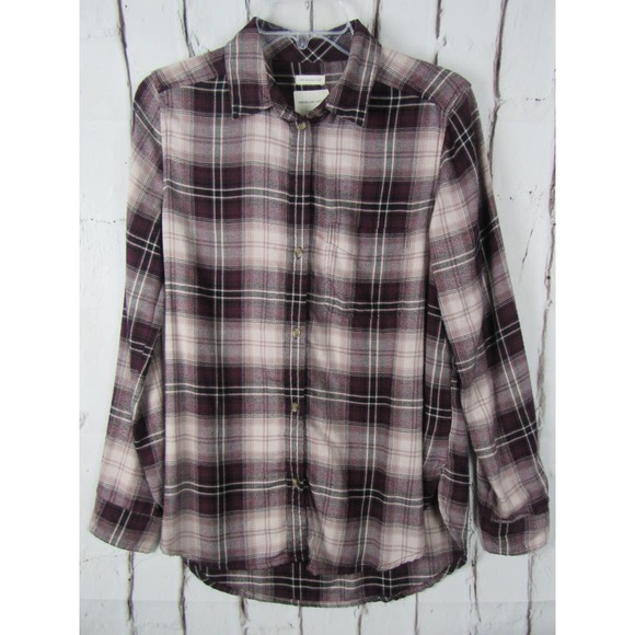 American Eagle Outfitters Tops - American Eagle Ahh-Mazingly Soft Women's Burgundy Plaid Small Shirt